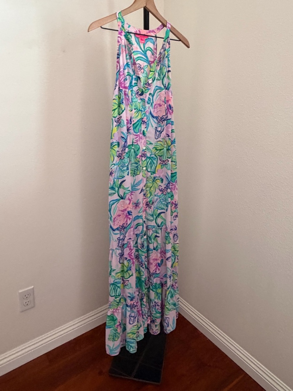 Lilly Pulitzer Multicolor Pink Green Blue Floral luliana maxi dress - Picture 2 of 5